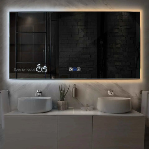 LED Spiegel Rechthoekig | met Touch-Knoppen | en Anti-Condens Functie | Instelbare lichttemperatuur - Reyze Serie Motivated Model 8