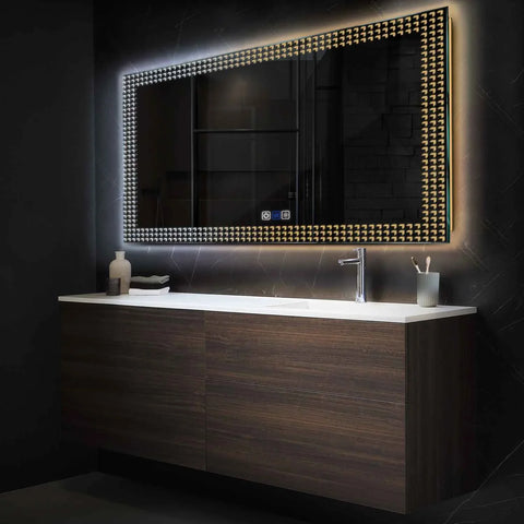 LED Spiegel Rechthoekig | met Touch-Knoppen | en Anti-Condens Functie | Instelbare lichttemperatuur - Reyze Serie Official Model 6