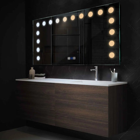 LED Spiegel Rechthoekig | met Touch-Knoppen | en Anti-Condens Functie | Instelbare lichttemperatuur - Reyze Serie Salono Model 6