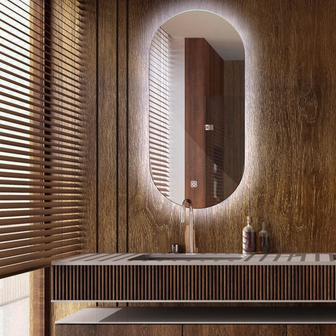 LED Spiegel Ovaal | met Touch-Knop | Koud wit licht - Reyze Serie Ambient Model 1