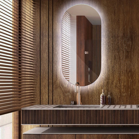 LED Spiegel Ovaal | Zonder Touchknoppen | Koud wit licht - Reyze Serie Ambient Model 1