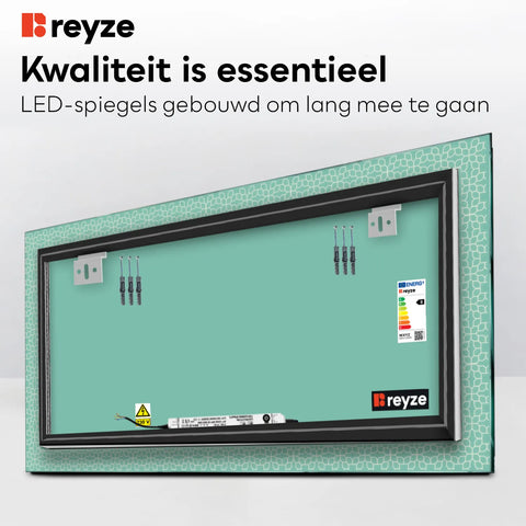 LED Spiegel Rechthoekig | Zonder Touchknoppen | Neutraal wit licht - Reyze Serie Official Model 1