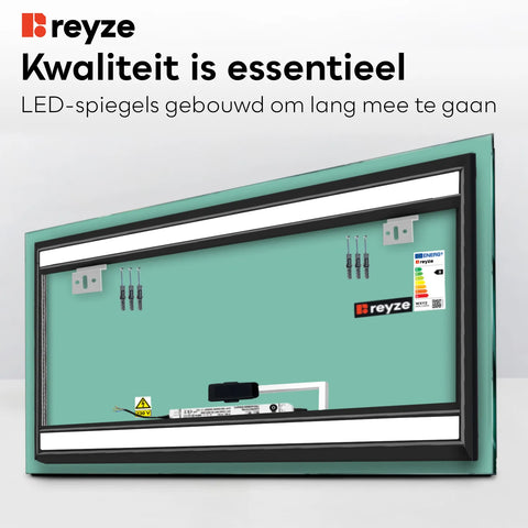 LED Spiegel Rechthoekig | met Touch-Knop | Koud wit licht - Reyze Serie Salono Model 4