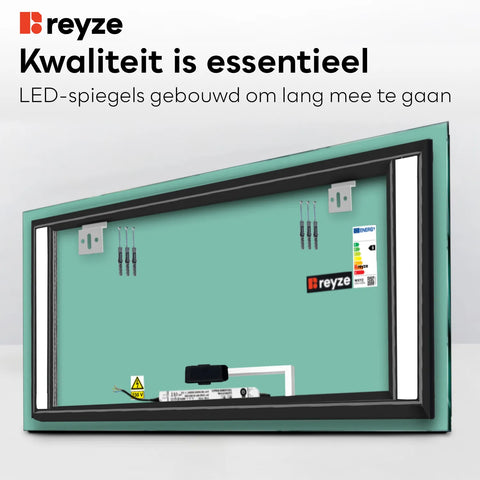 LED Spiegel Rechthoekig | met Touch-Knop | Warm Wit Licht - Reyze Serie Salono Model 5