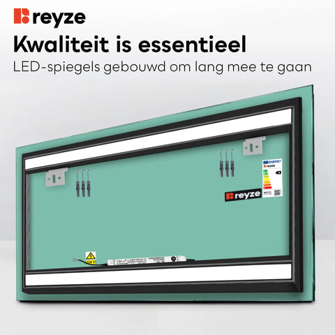 LED Spiegel Rechthoekig | Zonder Touchknoppen | Warm Wit Licht - Reyze Serie Salono Model 7
