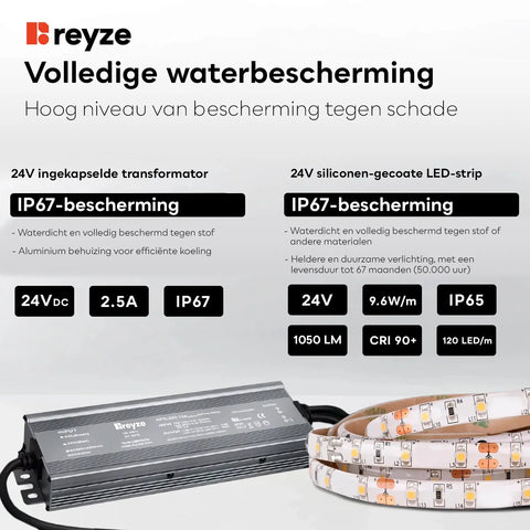 LED Spiegel Vierkant | met Touch-Knoppen | en Anti-Condens Functie | Instelbare lichttemperatuur - Reyze Serie Edge Model 3