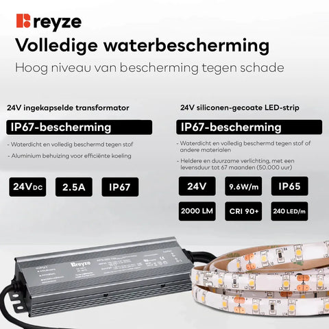LED Spiegel Verticaal | Zonder Touchknoppen | Warm Wit Licht - Reyze Serie Salono Model 4