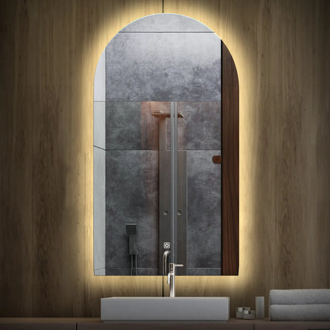 LED Spiegel Semi-ovaal 2 | met Touch-Knop | Neutraal wit licht - Reyze Serie Ambient Model 1