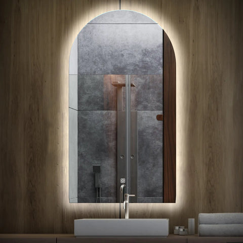 LED Spiegel Semi-ovaal 2 | met Touch-Knop | Koud wit licht - Reyze Serie Ambient Model 1