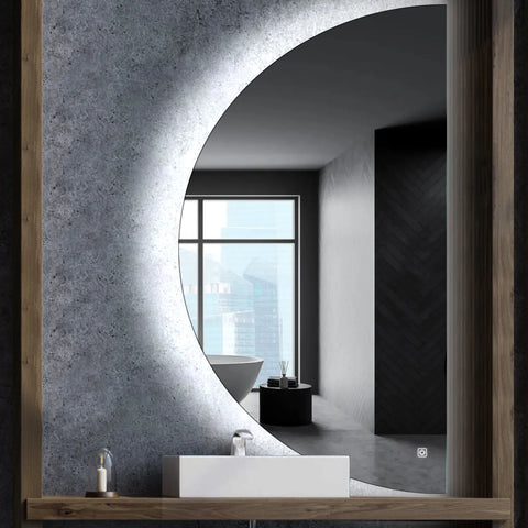 LED Spiegel Halve maan | met Touch-Knop | Koud wit licht - Reyze Serie Ambient Model 1 - Rechterkant